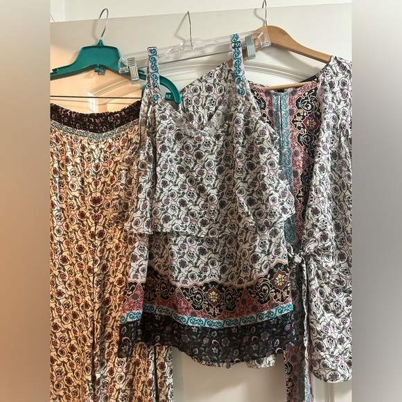 Hale Bob 3 piece outfit set pants tank top and 3/4 sleeve blouse size large - Picture 6 of 13